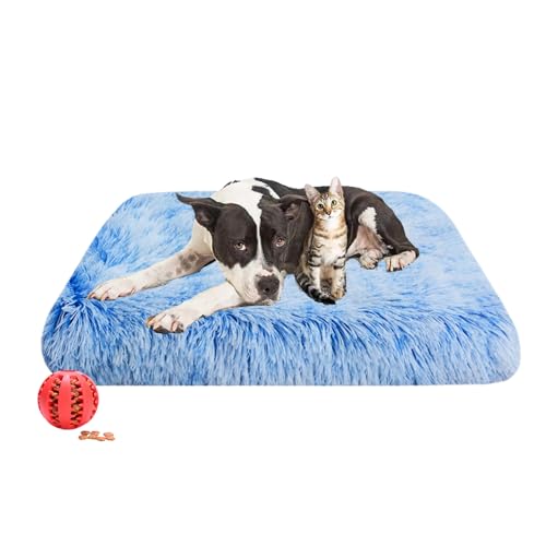 DOTBUY-SHOP Hundebet Rechtwinklig Katzenbett, Hundekissen Grosse Hunde Donut Kissen Herbst und Winter, Waschbares und Abnehmbares Plüsch-Hundekorb Hundebett mit Reißverschluss (2XL,Blau) von DOTBUY-SHOP