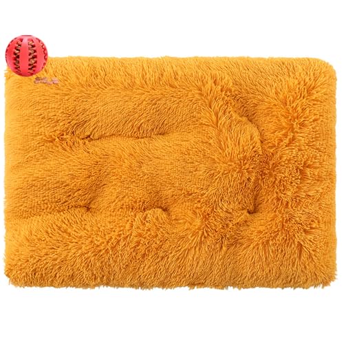 DOTBUY-SHOP Hundebet Rectangular Katzenbett, Hundekissen Grosse Hunde Rectangle Kissen, Plüsch-Hundekorb Hundebett Waschbar, für Groß Hunde, Katzen und Herbst und Winter (45X30CM,Goldgelb) von DOTBUY-SHOP