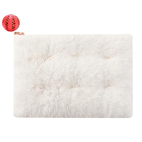 DOTBUY-SHOP Hundebet Rectangular Katzenbett, Hundekissen Grosse Hunde Rectangle Kissen, Plüsch-Hundekorb Hundebett Waschbar, für Groß Hunde, Katzen und Herbst und Winter (55X40cm,Weiß) von DOTBUY-SHOP