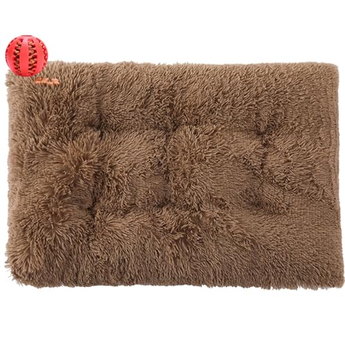 DOTBUY-SHOP Hundebet Rectangular Katzenbett, Hundekissen Grosse Hunde Rectangle Kissen, Plüsch-Hundekorb Hundebett Waschbar, für Groß Hunde, Katzen und Herbst und Winter (95X65cm,Kaffee) von DOTBUY-SHOP