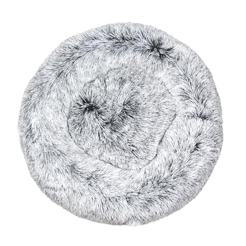 DOTBUY-SHOP Hundebet Rundes Katzenbett, Hundekissen Grosse Hunde Donut Kissen, Plüsch-Hundekorb Hundebett Waschbar, für Groß Hunde, Katzen und Herbst und Winter (Kaliber 110cm,Farbverlauf Holzkohle) von DOTBUY-SHOP