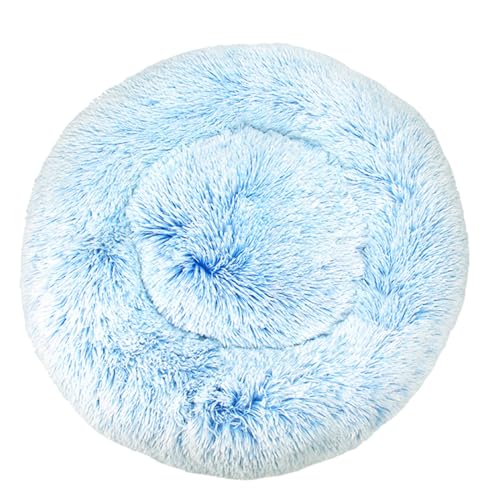 DOTBUY-SHOP Hundebet Rundes Katzenbett, Hundekissen Grosse Hunde Donut Kissen, Plüsch-Hundekorb Hundebett Waschbar, für Groß Hunde, Katzen und Herbst und Winter (Kaliber 110cm,Farbverlauf Blau) von DOTBUY-SHOP