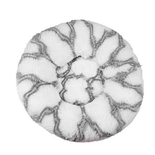 DOTBUY-SHOP Hundebet Rundes Katzenbett, Hundekissen Grosse Hunde Donut Kissen, Plüsch-Hundekorb Hundebett Waschbar, für Kleine Hunde, Katzen (60cm,Graue Textur) von DOTBUY-SHOP