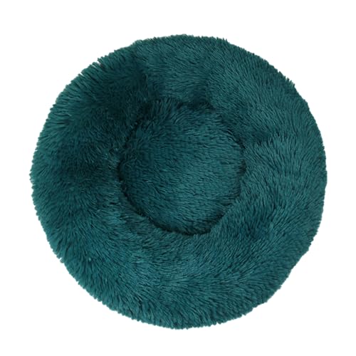 DOTBUY-SHOP Hundebet Rundes Katzenbett, Hundekissen Grosse Hunde Donut Kissen, Plüsch-Hundekorb Hundebett Waschbar, für Mittel Hunde Katzen und Herbst und Winter (110 cm,Dunkelgrün) von DOTBUY-SHOP