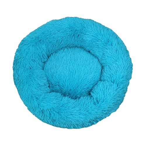 DOTBUY-SHOP Hundebet Rundes Katzenbett, Hundekissen Grosse Hunde Donut Kissen, Plüsch-Hundekorb Hundebett Waschbar, für Mittel Hunde Katzen und Herbst und Winter (120 cm,Blau) von DOTBUY-SHOP