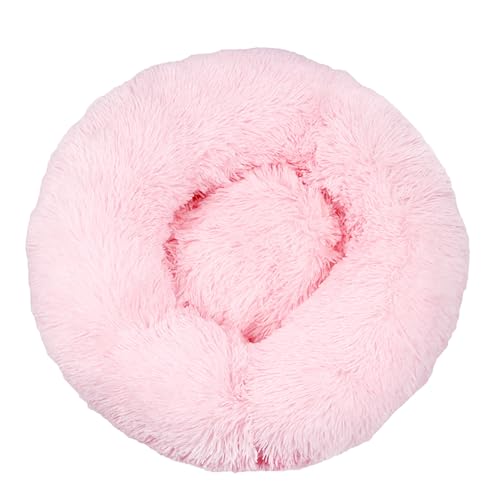 DOTBUY-SHOP Hundebet Rundes Katzenbett, Hundekissen Grosse Hunde Donut Kissen, Plüsch-Hundekorb Hundebett Waschbar, für Mittel Hunde Katzen und Herbst und Winter (120 cm,Rosa 2) von DOTBUY-SHOP