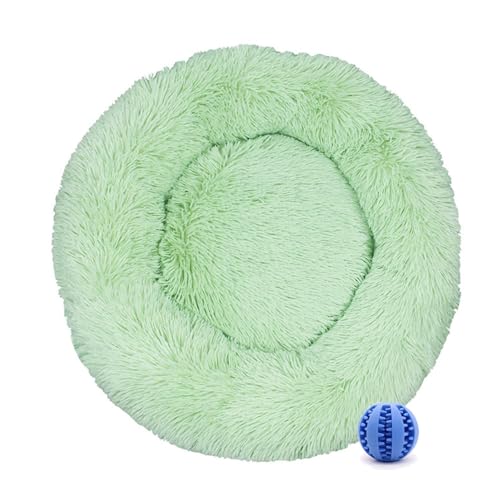 DOTBUY-SHOP Hundebet Rundes Katzenbett, Hundekissen Grosse Hunde Donut Kissen, Plüsch-Hundekorb Hundebett Waschbar, für Welpe, Katzen, Kätzchen, Haustiere (110CM,Salbei Grün) von DOTBUY-SHOP