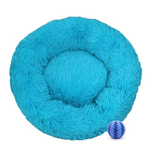 DOTBUY-SHOP Hundebet Rundes Katzenbett, Hundekissen Grosse Hunde Donut Kissen, Plüsch-Hundekorb Hundebett Waschbar, für Welpe, Katzen, Kätzchen, Haustiere (70CM,Himmelblau) von DOTBUY-SHOP