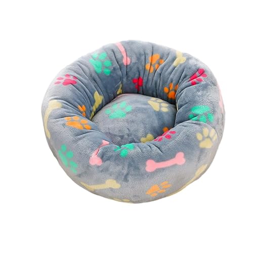 DOTBUY-SHOP Hundebet Rundes Katzenbett, Hundekissen Grosse Hunde Donut Kissen, Plüsch-Hundekorb Hundebett Waschbar mit Aufdrucken, für Groß Hunde, Katzen und Herbst und Winter (110 cm,Beißstangen) von DOTBUY-SHOP