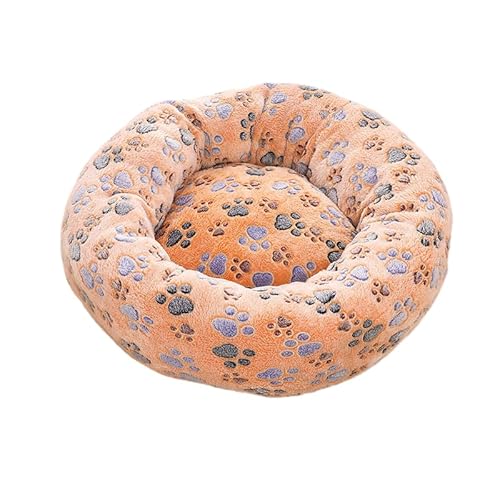 DOTBUY-SHOP Hundebet Rundes Katzenbett, Hundekissen Grosse Hunde Donut Kissen, Plüsch-Hundekorb Hundebett Waschbar mit Aufdrucken, für Groß Hunde, Katzen und Herbst und Winter (60 cm,Kekse) von DOTBUY-SHOP