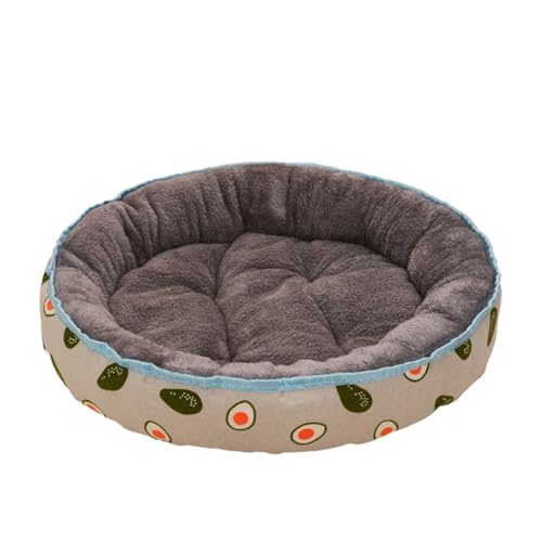 DOTBUY-SHOP Hundebet Rundes Katzenbett, Hundekissen Grosse Hunde Donut Kissen, Rautenmuster Hundekorb Hundebett Waschbar, für Mittel Hunde Katzen und Herbst und Winter (XL,Avocado) von DOTBUY-SHOP