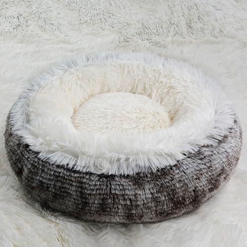 DOTBUY-SHOP Hundebet Rundes Katzenbett, Hundekissen Grosse Hunde Donut Kissen Herbst und Winter, Haze Farbe Plüsch-Hundekorb Hundebett, für Mittel Hunde Katzen (110cm,Farbverlauf) von DOTBUY-SHOP