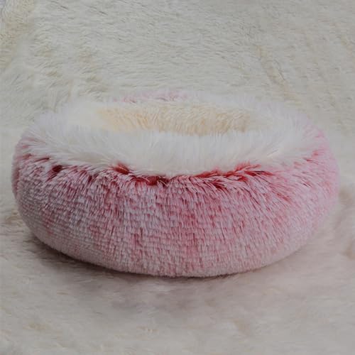 DOTBUY-SHOP Hundebet Rundes Katzenbett, Hundekissen Grosse Hunde Donut Kissen Herbst und Winter, Haze Farbe Plüsch-Hundekorb Hundebett, für Mittel Hunde Katzen (110cm,Tie-Dye) von DOTBUY-SHOP