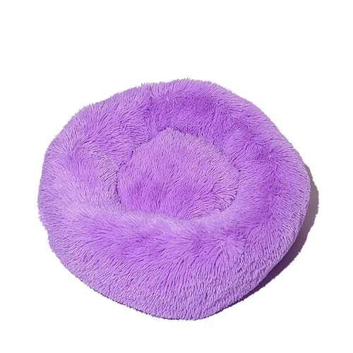 DOTBUY-SHOP Hundebet Rundes Katzenbett, Hundekissen Grosse Hunde Kissen, Plüsch-Hundekorb Hundebett Waschbar, für Welpe, Katzen, Kätzchen, Haustiere (100CM,Lila) von DOTBUY-SHOP