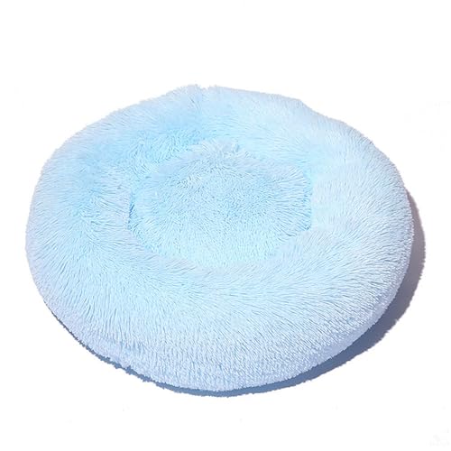 DOTBUY-SHOP Hundebet Rundes Katzenbett, Hundekissen Grosse Hunde Kissen, Plüsch-Hundekorb Hundebett Waschbar, für Welpe, Katzen, Kätzchen, Haustiere (110CM,Aquablau) von DOTBUY-SHOP