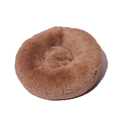 DOTBUY-SHOP Hundebet Rundes Katzenbett, Hundekissen Grosse Hunde Kissen, Plüsch-Hundekorb Hundebett Waschbar, für Welpe, Katzen, Kätzchen, Haustiere (110CM,Hellbraun) von DOTBUY-SHOP