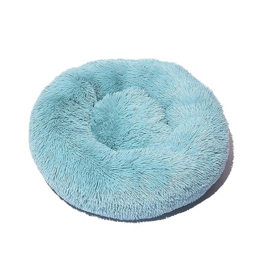 DOTBUY-SHOP Hundebet Rundes Katzenbett, Hundekissen Grosse Hunde Kissen, Plüsch-Hundekorb Hundebett Waschbar, für Welpe, Katzen, Kätzchen, Haustiere (110CM,Seeblau) von DOTBUY-SHOP