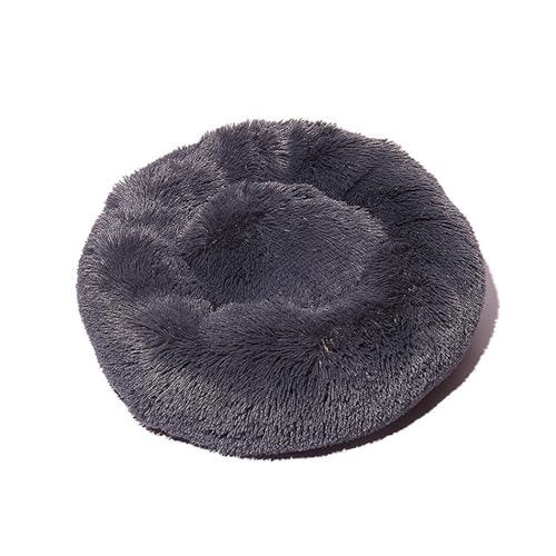 DOTBUY-SHOP Hundebet Rundes Katzenbett, Hundekissen Grosse Hunde Kissen, Plüsch-Hundekorb Hundebett Waschbar, für Welpe, Katzen, Kätzchen, Haustiere (120CM,Anthrazit) von DOTBUY-SHOP