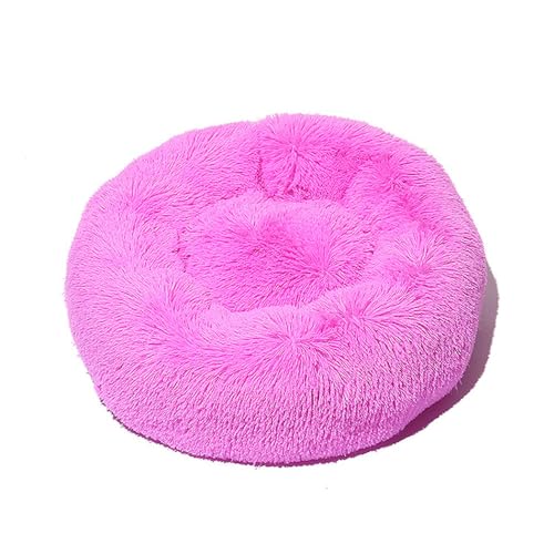 DOTBUY-SHOP Hundebet Rundes Katzenbett, Hundekissen Grosse Hunde Kissen, Plüsch-Hundekorb Hundebett Waschbar, für Welpe, Katzen, Kätzchen, Haustiere (120CM,Dunkelrosa) von DOTBUY-SHOP