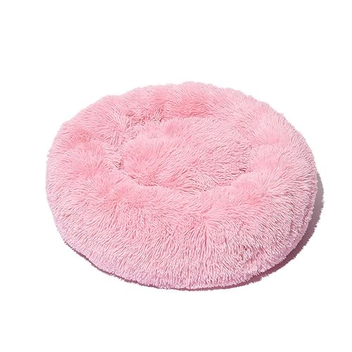 DOTBUY-SHOP Hundebet Rundes Katzenbett, Hundekissen Grosse Hunde Kissen, Plüsch-Hundekorb Hundebett Waschbar, für Welpe, Katzen, Kätzchen, Haustiere (120CM,Errötendes Rosa) von DOTBUY-SHOP