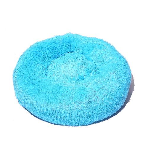 DOTBUY-SHOP Hundebet Rundes Katzenbett, Hundekissen Grosse Hunde Kissen, Plüsch-Hundekorb Hundebett Waschbar, für Welpe, Katzen, Kätzchen, Haustiere (120CM,Himmelblau) von DOTBUY-SHOP