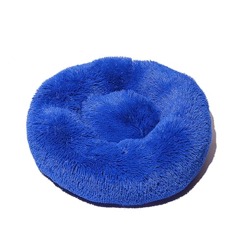 DOTBUY-SHOP Hundebet Rundes Katzenbett, Hundekissen Grosse Hunde Kissen, Plüsch-Hundekorb Hundebett Waschbar, für Welpe, Katzen, Kätzchen, Haustiere (120CM,Klassisches Blau) von DOTBUY-SHOP