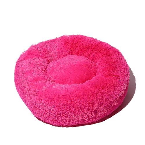 DOTBUY-SHOP Hundebet Rundes Katzenbett, Hundekissen Grosse Hunde Kissen, Plüsch-Hundekorb Hundebett Waschbar, für Welpe, Katzen, Kätzchen, Haustiere (80CM,Rosa Rosa) von DOTBUY-SHOP