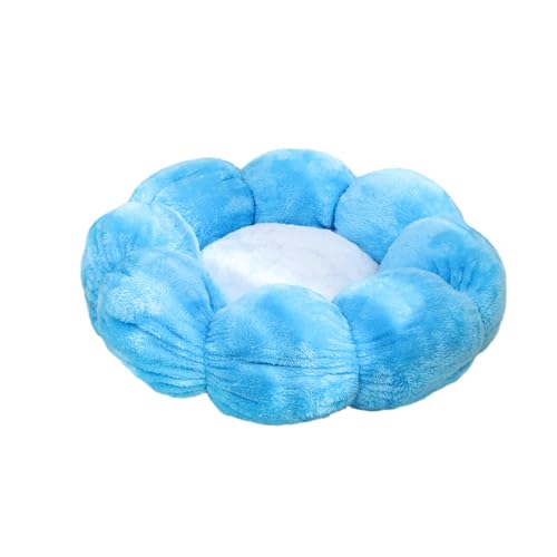 DOTBUY-SHOP Hundebet Rundes Katzenbett, PP Baumwolle Hundekissen, Plüsch-Hundekorb Hundebett Waschbar, für Groß Kleine Hunde, Katzen und Andere Haustiere (L,Blau) von DOTBUY-SHOP