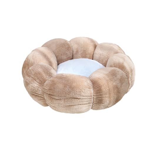 DOTBUY-SHOP Hundebet Rundes Katzenbett, PP Baumwolle Hundekissen, Plüsch-Hundekorb Hundebett Waschbar, für Groß Kleine Hunde, Katzen und Andere Haustiere (M,Braun) von DOTBUY-SHOP