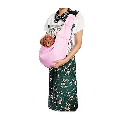 DOTBUY-SHOP Hundetasche, Hundetragetasche Hände Frei, Hundetragetuch bis 7 kg Reversibel Hundetragetuch Komfortabel und Langlebig für Outdoor-Abenteuer (one Size,Rosa) von DOTBUY-SHOP