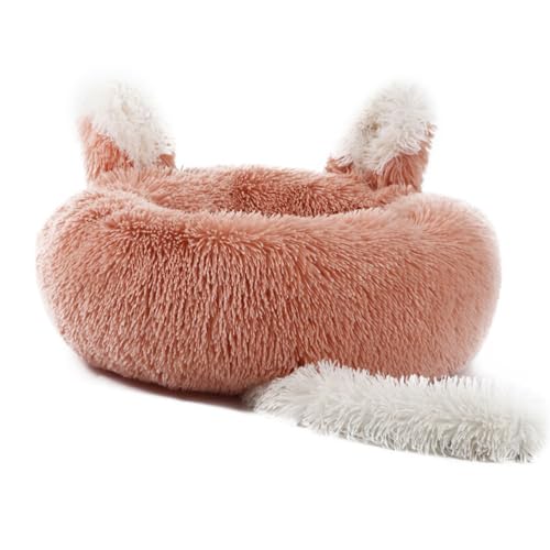 DOTBUY-SHOP Niedliche Ohren Hundebet Katzenbett, Hundekissen Grosse Hunde Kissen, Plüsch-Hundekorb Hundebett Waschbar, für Welpe, Katzen, Kätzchen, Haustiere (80cm,Haut Rosa) von DOTBUY-SHOP