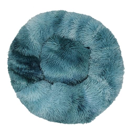 DOTBUY-SHOP Tie-Dye Hundebet Rundes Katzenbett, Hundekissen Grosse Hunde Kissen, Plüsch-Hundekorb Hundebett Waschbar, für Welpe, Katzen, Kätzchen, Haustiere (110CM,Nebliges Blau) von DOTBUY-SHOP