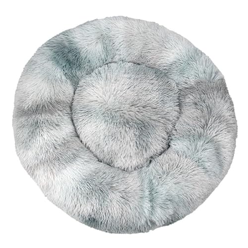 DOTBUY-SHOP Tie-Dye Hundebet Rundes Katzenbett, Hundekissen Grosse Hunde Kissen, Plüsch-Hundekorb Hundebett Waschbar, für Welpe, Katzen, Kätzchen, Haustiere (60CM,Hellgrau) von DOTBUY-SHOP