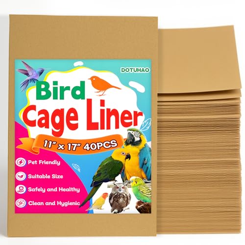DOTUHAO 40 Stück Vogelkäfig-Auskleidung, 27,9 x 43,2 cm, Kiespapier für Vogelkäfig, Papageienkäfig, Schleifpapier für harte Vögel, Papageien, leicht zu reinigen, Schleifpapier für Vogelkäfig (40 Stück DOTUHAO 40 Stück Vogelkäfig-Auskleidung, 27,9 x 43,2 cm, Kiespapier für Vogelkäfig, Papageienkäfig, Schleifpapier für harte Vögel, Papageien, leicht zu reinigen, Schleifpapier für Vogelkäfig (40 Stück von DOTUHAO