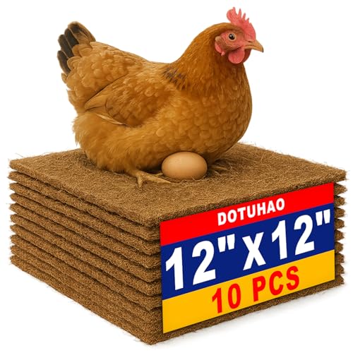 DOTUHAO Hühner-Nistunterlagen, 10 Stück, 30,5 x 30,5 cm, Nistunterlagen für Hühnerstall, natürliche Kokospalme, Hühner, Liegeunterlage, Nistkastenunterlage für Haustiere, Vögel und Geflügel (10 Stück) DOTUHAO Hühner-Nistunterlagen, 10 Stück, 30,5 x 30,5 cm, Nistunterlagen für Hühnerstall, natürliche Kokospalme, Hühner, Liegeunterlage, Nistkastenunterlage für Haustiere, Vögel und Geflügel (10 Stück) von DOTUHAO