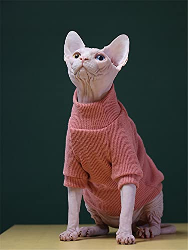 DOUJIN Haarlose Katze für Sphynx/Devon Katzenkleidung, Reine Baumwolle mittlere Dicke Sphynx Katzenkleidung-L +_pink von DOUJIN