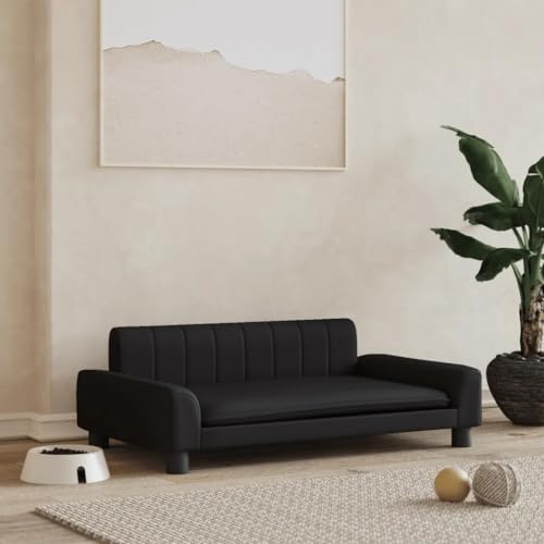 Hundebett, Hundesofa mit Holzrahmen, Korb für Welpen, Innenhaus, dunkelgrau, 90 x 53 x 30 cm, Samt Hundebett, Hundesofa mit Holzrahmen, Korb für Welpen, Innenhaus, dunkelgrau, 90 x 53 x 30 cm, Samt von DOUSMHII
