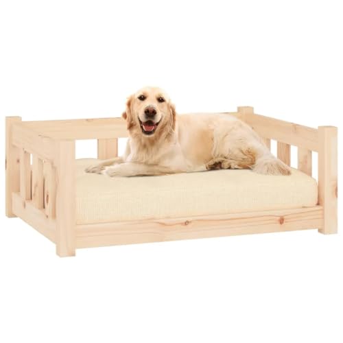 Hundebett, rechteckiges Hundesofa für Haustiere, erhöhtes Hundebett, Wohnzimmer, Innenbereich, Braun, 75,5 x 55,5 x 28 cm, Kiefernholz, robust Hundebett, rechteckiges Hundesofa für Haustiere, erhöhtes Hundebett, Wohnzimmer, Innenbereich, Braun, 75,5 x 55,5 x 28 cm, Kiefernholz, robust von DOUSMHII