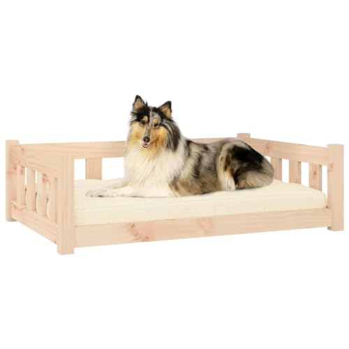 Hundebett, rechteckiges Hundesofa für Haustiere, erhöhtes Hundebett für Wohnzimmer, Innenbereich, Braun, 95,5 x 65,5 x 28 cm, Kiefernholz, robust Hundebett, rechteckiges Hundesofa für Haustiere, erhöhtes Hundebett für Wohnzimmer, Innenbereich, Braun, 95,5 x 65,5 x 28 cm, Kiefernholz, robust von DOUSMHII