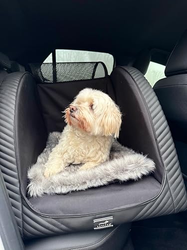 DOXAFER® Hundebox mit Isofix für Autos – Komfortabler & bequemer Hundesitz für die Rückbank | Stabil, hochwertig & ideal für kleine bis mittelgroße Hunde (Schwarz, M) (SCHWARZ, L) von DOXAFER