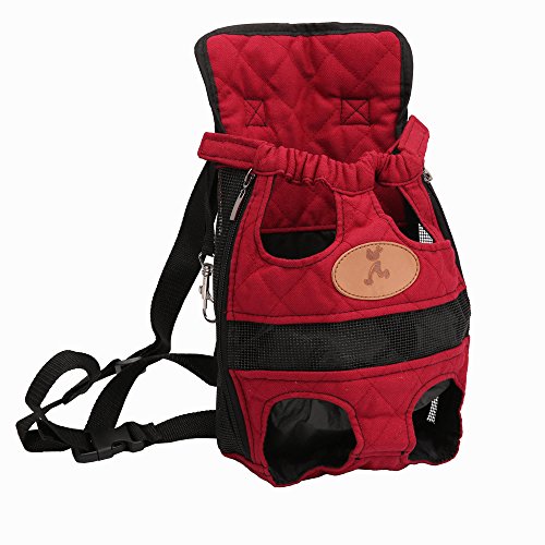 DOXMAl Tragetasche Hund Hundetragetasche Hunderucksack Hund Rucksack Hundetasche Klein Hunderucksack Vorne Rucksack Hund Rucksack Für Hund Rot M von DOXMAl