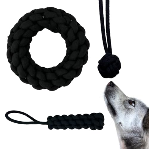 DOYS Premium Hundespielzeug 3er Set Seilspielzeug für kleine mittlere große Hunde Welpenspielzeug aus 100% natürlichen Materialien interaktives Hunde Spielzeug, Dog Toys, hundezubehör DOYS Premium Hundespielzeug 3er Set Seilspielzeug für kleine mittlere große Hunde Welpenspielzeug aus 100% natürlichen Materialien interaktives Hunde Spielzeug, Dog Toys, hundezubehör von DOYS