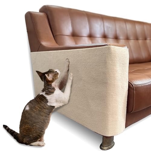Selbstklebende Kratzmatte für Katzen, zum Schutz von Möbeln, 40,6 x 198,1 cm, Couchschutz vor Katzenkrallen, Kratzen (Beige) von DOZZOPET