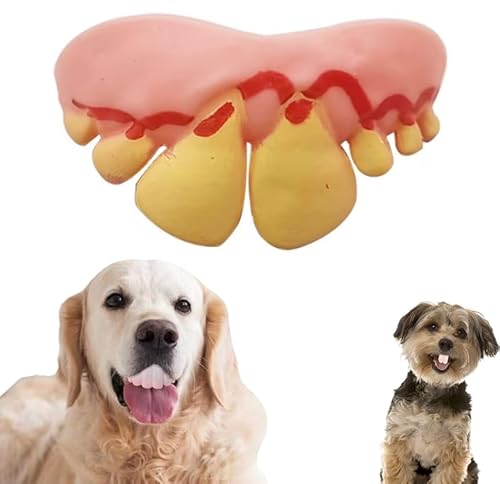 Gelbe große Zähne für Hunde, lustige Silikon-Zahnspangen, kreative künstliche Zähne, Kauspielzeug, einfach anzubringen, interaktives Spielzeug, Weihnachtskostüm, passendes Zubehör Gelbe große Zähne für Hunde, lustige Silikon-Zahnspangen, kreative künstliche Zähne, Kauspielzeug, einfach anzubringen, interaktives Spielzeug, Weihnachtskostüm, passendes Zubehör von DPWOUM