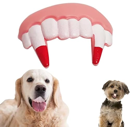 Weiße Vampirzähne für Hunde, lustige Silikon-Zahnspangen, kreatives Kauspielzeug, einfach anzubringen, interaktives Spielzeug, Weihnachtskostüm, passendes Zubehör Weiße Vampirzähne für Hunde, lustige Silikon-Zahnspangen, kreatives Kauspielzeug, einfach anzubringen, interaktives Spielzeug, Weihnachtskostüm, passendes Zubehör von DPWOUM