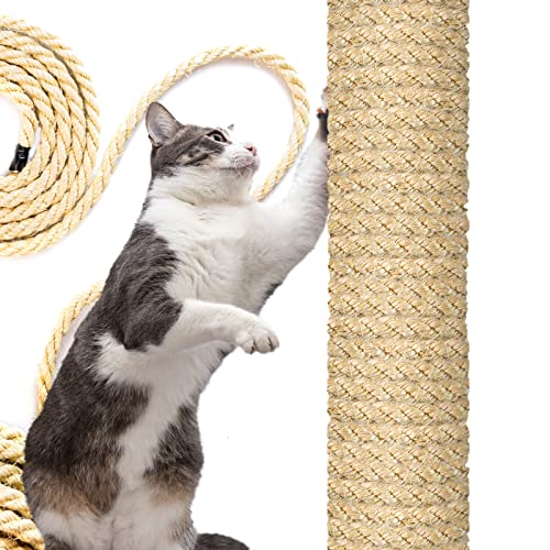 DQ-PP SISALSEIL | 10 m | 10 mm stark | Natürliches Sisal Seil für Kratzbaum Katzenbaum | Kratzseil DIY Fuer Katzen Ersatzteile von DQ-PP