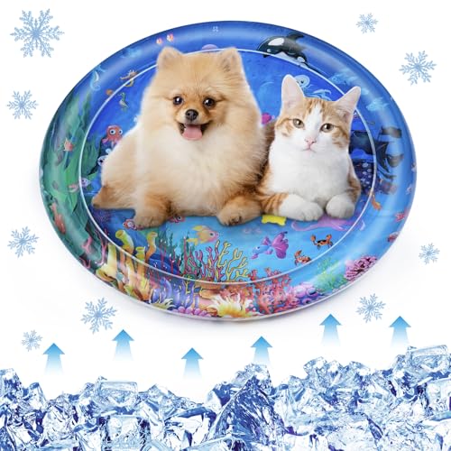 DQGHQME Cooling Mat for Dogs Wasser Sensor Spielmatte für Katzen & Hunde,Auslaufsichere Wasserspielmatte Interaktives Katzenspielzeug Haustier-Wasserbett für drinnen und draußen Schlafkomfort DQGHQME Cooling Mat for Dogs Wasser Sensor Spielmatte für Katzen & Hunde,Auslaufsichere Wasserspielmatte Interaktives Katzenspielzeug Haustier-Wasserbett für drinnen und draußen Schlafkomfort von DQGHQME