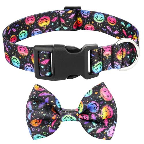 Hundehalsband, verstellbares weiches Nylonmaterial, bequem und langlebig. Süßes Halloween-Haustier-Halsband mit Fliege für Hunde und Katzen,L Hundehalsband, verstellbares weiches Nylonmaterial, bequem und langlebig. Süßes Halloween-Haustier-Halsband mit Fliege für Hunde und Katzen,L von DQGHQME