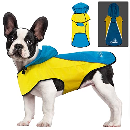 Regenjacke Hund DQGHQME Hunderegenmantel, Regenmantel Hund Wasserdicht, Einstellbare Regencape Hund, Reflektierender Wasserdichter Hundemantel Ultraleicht für Große Mittlere Kleine Haustier Hund (S) von DQGHQME