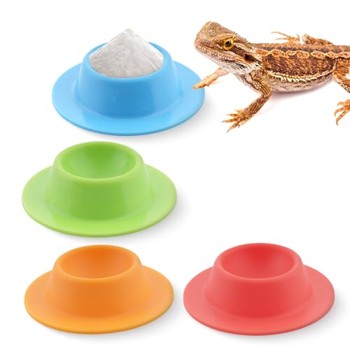 4 Stück Gecko Kalzium Schale Kleine Reptilien Futter und Wasser Schüssel Silikon Flach Futterspender für Reptilien Eidechse Gecko Frosch Schlange Schildkröte 4 Stück Gecko Kalzium Schale Kleine Reptilien Futter und Wasser Schüssel Silikon Flach Futterspender für Reptilien Eidechse Gecko Frosch Schlange Schildkröte von DQITJ